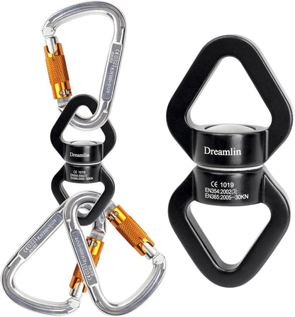Aerial Silks Hardware Kit 30 KN Swing Swivel Aerial Yoga Hammock Rigging Aluminum Swivel Aerial Hoop Lyra Rotational Device Hanging Accessory