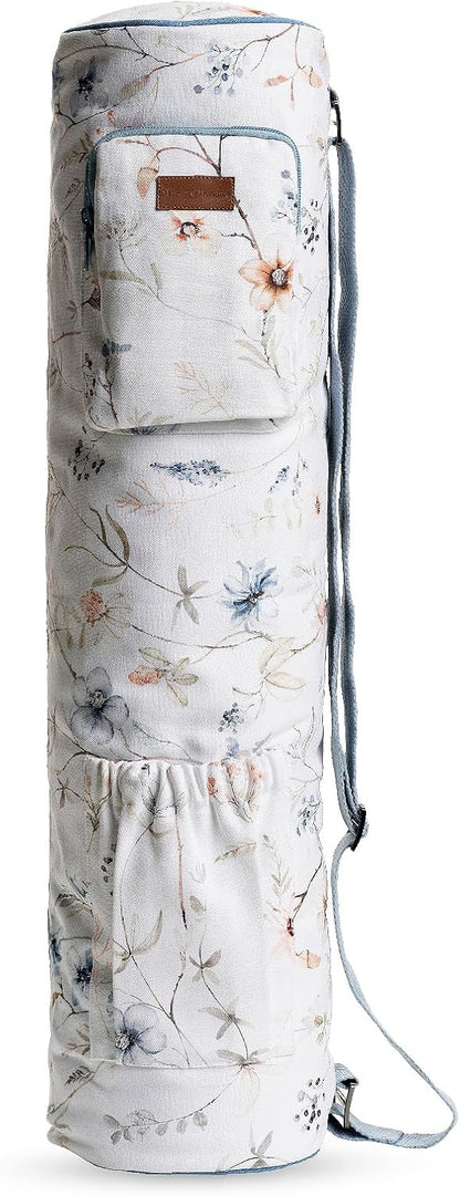 Maison d' Hermine Yoga Mat bag, Cylindrical bag for Woman&Men, yoga mat Bag &Adjustable shoulder straps Yoga Mat Carrier Bag with Drawstring Water Bottle Pocket and zipper pocket Easter Gifts