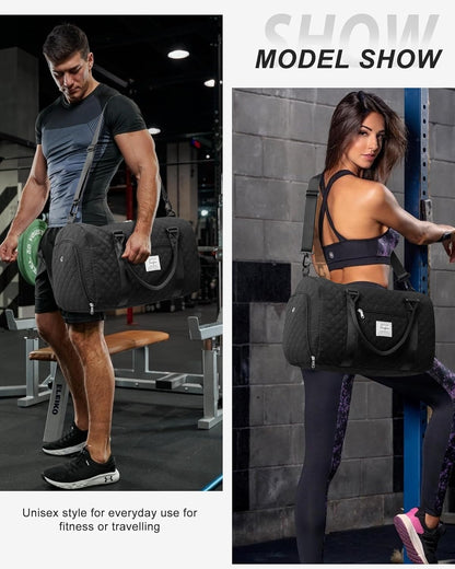 Gym Bag Womens Mens with Shoes Compartment and Wet Pocket Travel Duffel Bag for Women for Plane Sport Gym Tote Bags Swimming Yoga Waterproof Weekend Overnight Carry on Bag Hospital Holdalls - Colors B