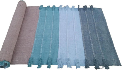 Indian Handmade100 % Organic Anti Skid Multi Colour Cotton Yoga Mat - Eco-Friendly Hand-Woven Rug - Non-Slip & Thick (24”x72”x5mm) for Hot yoga & Everyday Fitness at Home - Comfortable & Foldable Extra-Long Mat