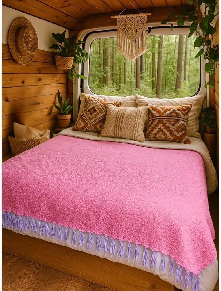 Open Road Goods Solid Color Mexican Yoga Blanket – Large Handwoven Throw for Yoga, Beach, Camping or Home – Soft and Durable Cotton Blend