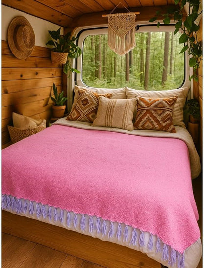Open Road Goods Solid Color Mexican Yoga Blanket – Large Handwoven Throw for Yoga, Beach, Camping or Home – Soft and Durable Cotton Blend