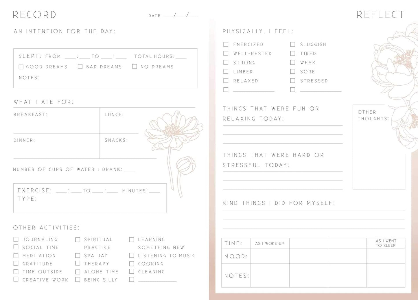Self-Care: A Day and Night Reflection Journal (Inner World)