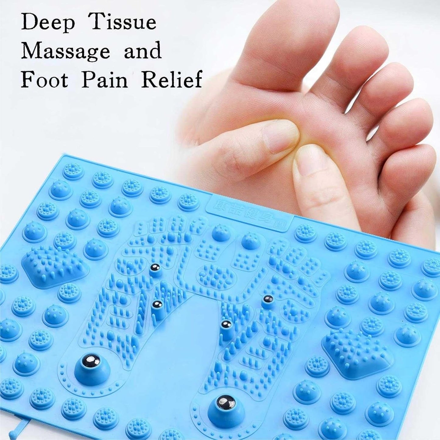 Acupressure Foot Massage Mat with 6 Magnetic Beads, Reflexology Pressure Relief Pad, Thickened Magnetic Therapy Mats for Home and Office Use