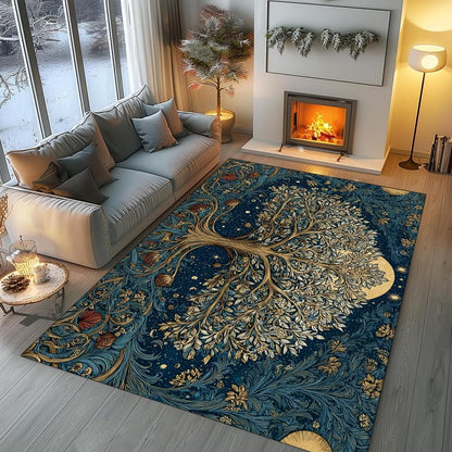 Tree of Life Area Rug – Bohemian Mandala Carpet for Living Room, Bedroom, Meditation Space, Yoga, Spiritual Home Décor – Large Soft Floor Mat for Indoor Decoration (TOL08)