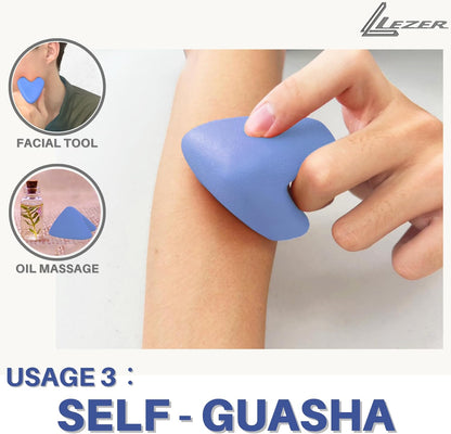 LEZER Trigger Massage Point, Manual Massage Ball, Muscle Knots Relief Tool, Myofascial Release, Physical Therapy, Deep Tissue Back Massage, Plantar Fasciitis, 2.9 in x 2.1 in (Blue)
