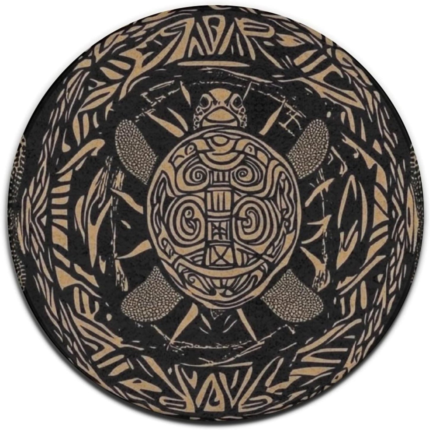 Room Sofa Yoga Soft Round Carpet, Home Decor Non Slip Kitchen Office Circle Rug, Machine Washable Modern Round Area Rug Beach Turtles, 60inch