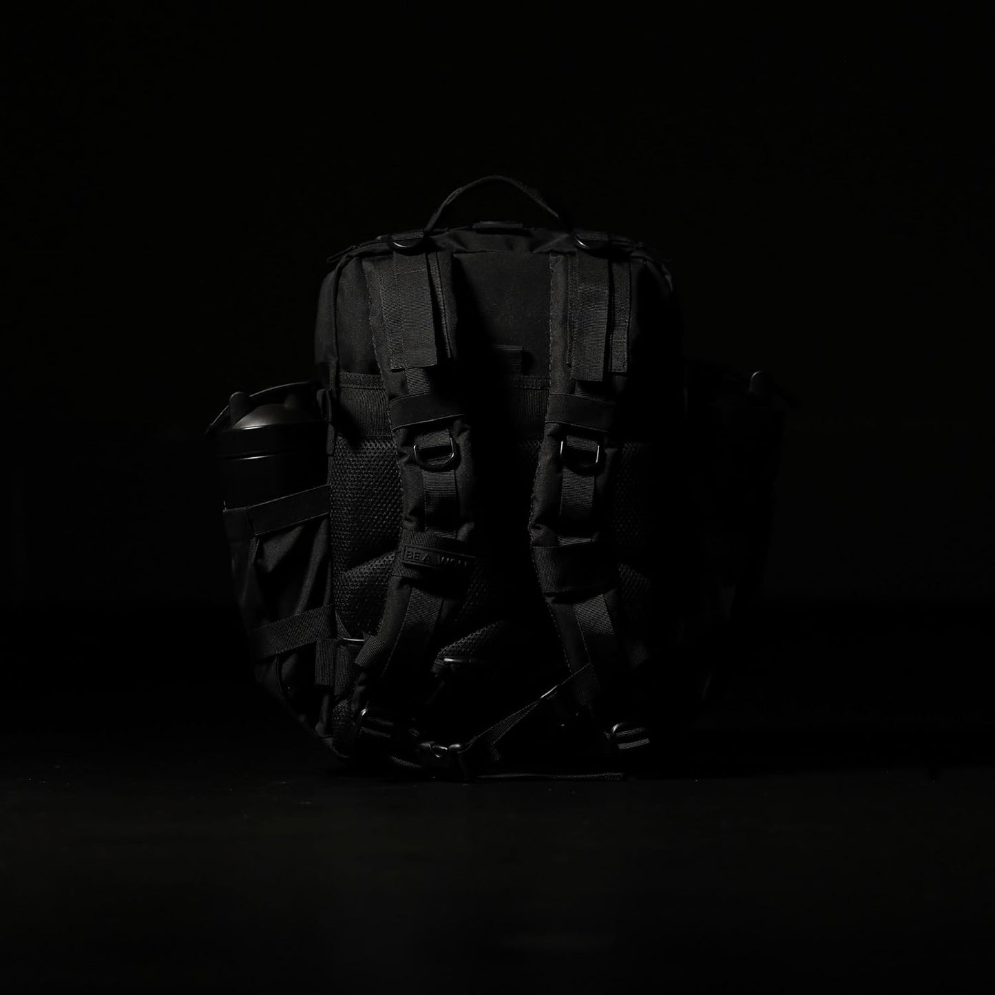 WOLFpak 35L Tactical Gym Backpack (Alpha Black) Durable 1000D Waterproof Oxford Material with MOLLE Webbing, Laptop Pocket & Dual Cup Holders, Durable Fitness/Travel/Military Daypack