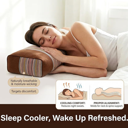 Adjustable Buckwheat Hull Pillow for Neck Pain Relief (21x8x4in) Natural Cooling Cervical Support Organic Pillow for Side & Back Sleepers with Night Sweats (Grey)