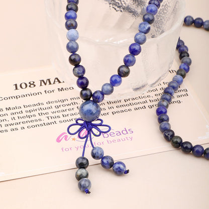 AD Beads 6mm 8mm 108 Prayer Mala Jasper Elastic Bracelet - Handmade Yoga Meditation Healing Power Energy Gifts for Unisex Adult.