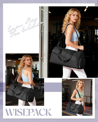 Gym Bag Womens Mens with Shoes Compartment and Wet Pocket Travel Duffel Bag for Women for Plane Sport Gym Tote Bags Swimming Yoga Waterproof Weekend Overnight Carry on Bag Hospital Holdalls - Colors A