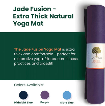 Jade Fusion Yoga Mat, Luxurious Comfort & Sturdy Workout Mats for Home Gym, 68" and 74" Yoga Mat Thick, Non-Slip Workout Mat with Extra Strong Grip, US Made Yoga Mats
