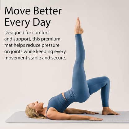 Lindywell Pilates Yoga Workout Mat Non Slip 6mm, 8mm, 10mm Thick - 6ft x 26in