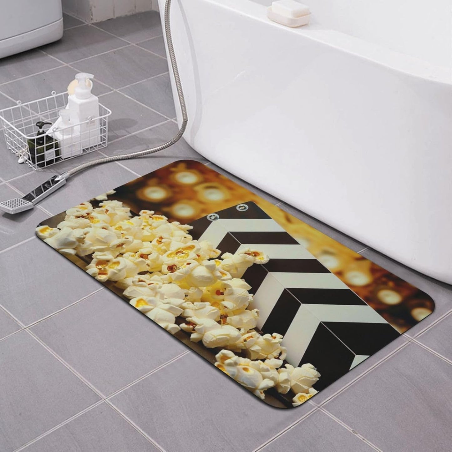 Yoga Meditation Printed Rounded Corner Diatomaceous Doormat 31.5x19.7 Inch Bath Mat Rug Non Slip Shower Floor Mat, Absorbent Bathroom Rugs Mat for Anti Slip Shower Mat, Housewarming Gift