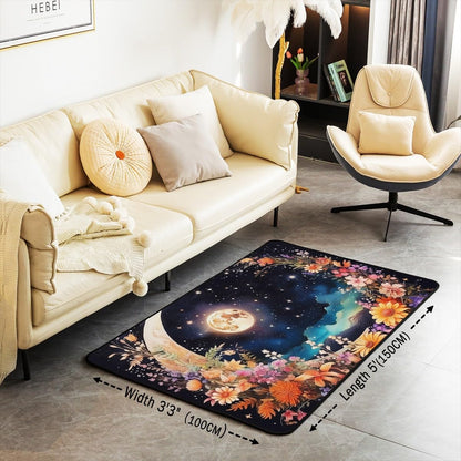jejeloiu Yoga Chakras Area Rug 5x7, Boho Mandala Rugs for Living Room Bedroom for Kids Boys Girls Room Decor, Yoga Lover, Rainbow Chakras Indoor Floor Mat