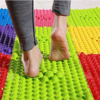 Foot Massage Mat Massage Pad Acupressure Mat Bathroom Mat Yoga Mat Outdoor Game 2 PCS (Blue)