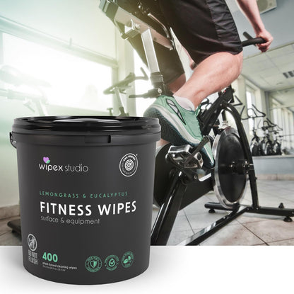 Wipex Fitness Wipes Bucket Refill Roll - EWG Verified - Plant-based Fitness Equipment Wipes, Lemongrass, Eucalyptus & Vinegar to Clean Surfaces, Yoga Mat & Gym Cleaner and Peloton Bikes, 400 Count