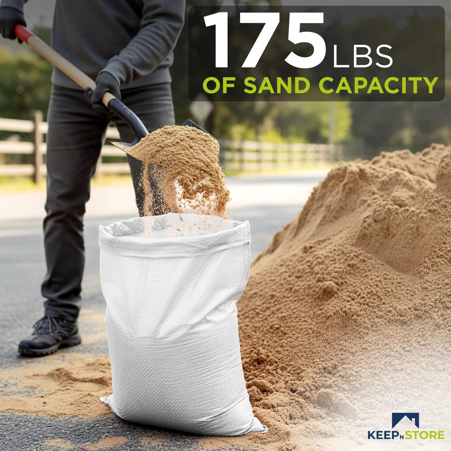 Heavy Duty Sand Bags Pack of 3, White Empty Sandbags with Built-In Ties, Woven Polypropylene UV Protection 1600 Hours, Fillable Sand Bags for Flood Control, Weight, 10x14 inches, 15 Pounds Volume