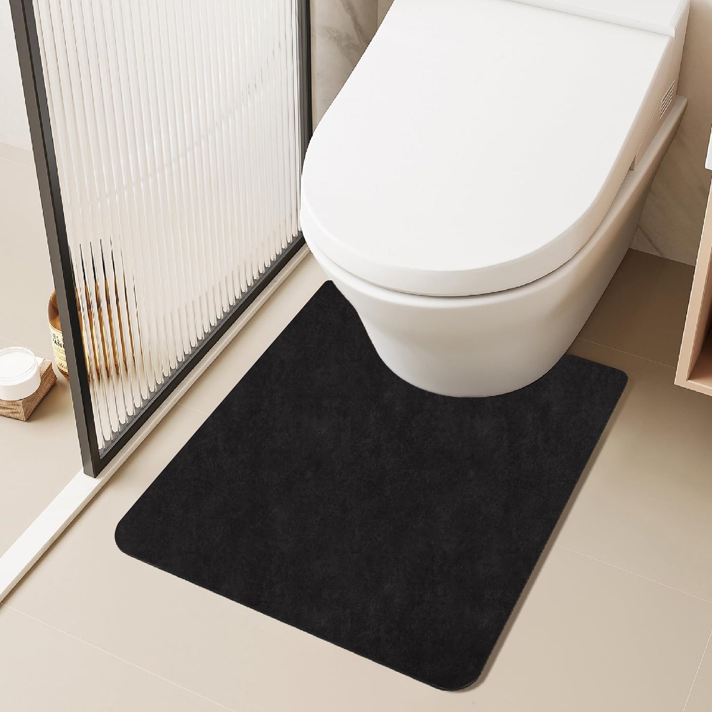 TYUU Bath Mat, Bathroom Rugs Non Slip Washable Thin Absorbent Quick Dry Bath Mat Fits Under Door Bathroom Floor Mat Perfect for Bath, Shower, or Sink 24"x36" Dark Grey