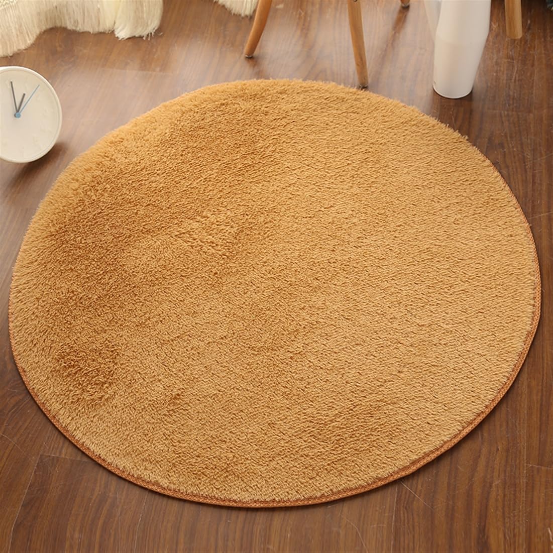 Plush Round Rug Soft Indoor Modern Area Rugs Yoga Mat for Children Bedroom Home Decor Nursery Grey 2 Feet