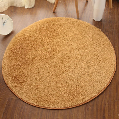 Plush Round Rug Soft Indoor Modern Area Rugs Yoga Mat for Children Bedroom Home Decor Nursery Grey 2 Feet