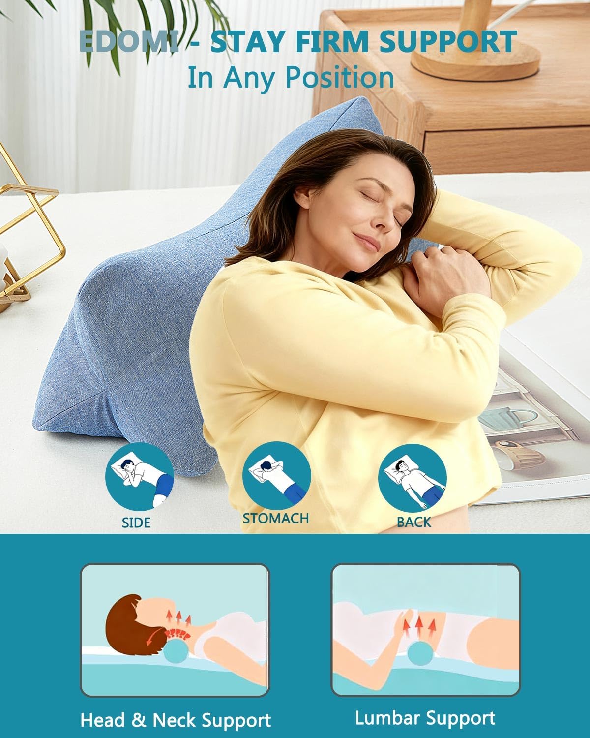 Cervical Buckwheat Roll Pillow for Sleeping,15.7"x5.9" Buckwheat Hulls Pillows Filling, Triangle Pillow for Neck Support Yoga Bolster, Adjustable Fill for Neck Pain Relief,Gray