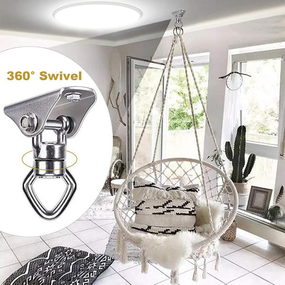 BeneLabel Swing Hanger with Bearing Swivel 800LB Capacity Stainless Steel Ceiling Mount Bracket Hanging Kit for Aerial Silks, Swings, Hammocks, Hanging Chair, Aerial Hoop, Heavy Bag, Yoga Swing