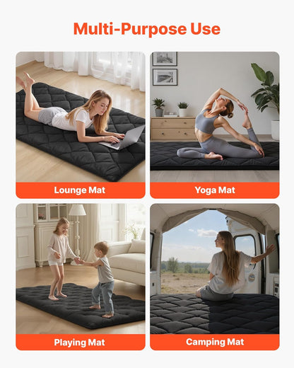 VEVOR Japanese Floor Mattress, Futon Mattress, 100% High Density Comfortable Foam, Foldable Tatami Mat with Storage Bag, Sleeping Pad for Camping Dormitory Yoga
