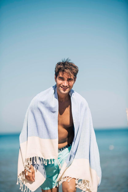 Bazaar Anatolia Turkish Beach Towel – 100% Cotton, Quick Dry, Lightweight and Sand Free – Perfect for Bathroom, Travel, Yoga, Camping, Oversized 71x39 inches - Diamond Black - Colors A