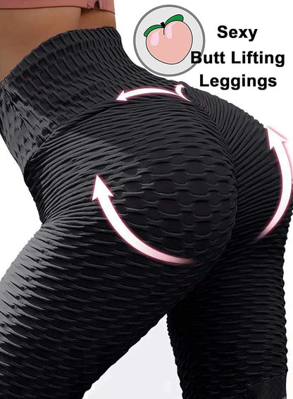 JGS1996 Butt Lifting Leggings for Women Tummy Control Workout Yoga Pants High Waisted Scrunch Booty Gym Tights