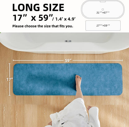 TYUU Bath Mat, Bathroom Rugs Non Slip Washable Thin Absorbent Quick Dry Bath Mat Fits Under Door Bathroom Floor Mat Perfect for Bath, Shower, or Sink 24"x36" Dark Grey