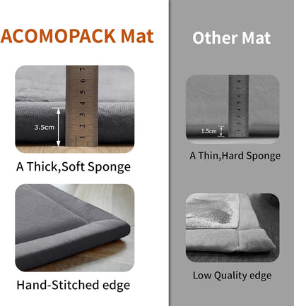ACOMOPACK Baby Play Mat for Floor,1.3" Thick Memory Foam Area Rug for Living Room,Soft Velvet Crawling with Non-Slip Bottom for Kid,Toddler,39"×59" Tummy Time Nursery Rugs,Yoga（Light Grey）