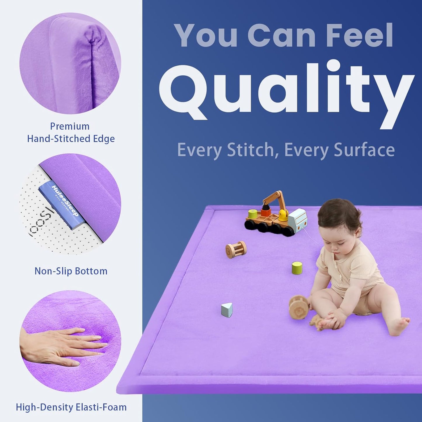 Baby Play Mat for Floor,1.3" Thick Memory Foam Tummy Time Mat,Soft Coral Velvet Nursery Rug,Large Non Slip for Crawling,Toddlers,Infants,Kids,Yoga & Tatami Style for Living Room(Dark Gray)