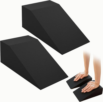 2 Pack Squat Wedge Blocks for Heel Elevated Squats, Slant Board for Calf Stretching and Ankle Mobility, Non Slip Squat Ramp for Weightlifting, Deadlifts, Balance Training, Home Gym Leg Exercise Equipment