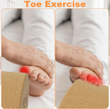 2 Pack Half-Moon Calf Stretcher | Foot Stretcher for Plantar Fasciitis, Cork Yoga Block, Foot & Leg Muscle Stretching - Ideal for Athletes, Yoga Practitioners & Pain Relief