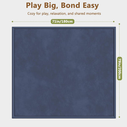 Baby Play Mat for Floor, 1.3'' Thick Memory Foam Tummy Time Mat - Super Soft Coral Velvet Nursery Rug with Non-Slip Backing, Crawling Rug for Toddlers/Infants, Yoga & Tatami Use, Oatmeal, 79''x 118''