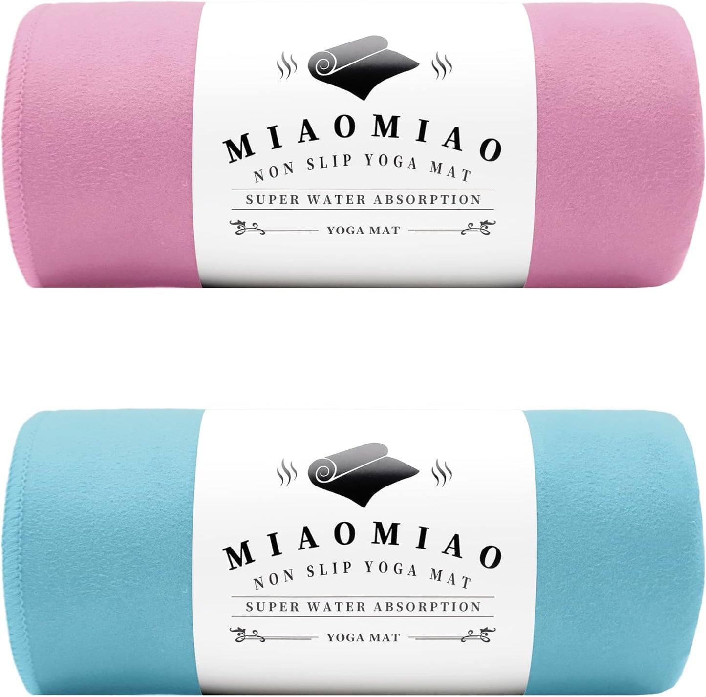 MIAOMIAO Non-Slip Hot Yoga Towel Set,Super Absorbent Microfiber in, 24.5" x 72" - Anti-Slip, Injury Free Design for Pilates, Yoga Mats, Exercise, and Fitness Gear