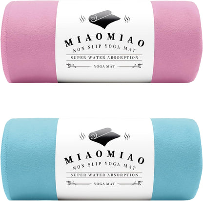 MIAOMIAO Non-Slip Hot Yoga Towel Set,Super Absorbent Microfiber in, 24.5" x 72" - Anti-Slip, Injury Free Design for Pilates, Yoga Mats, Exercise, and Fitness Gear