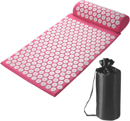Acupressure Mat Acupressure Set Acupressure Mat with Pillow Acupressure Set Soothing Relaxation and Massage Relief from Back Pain Head and Neck Pain Suitable for Women and Men(Blue)