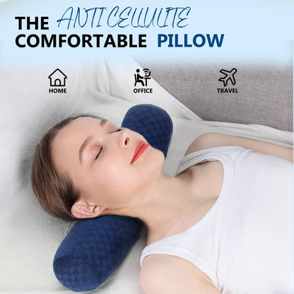Health Cervical Neck Roll, Comfortable and Highly Resilient Bolster Pillows, Round Neck Pillows Support for Sleeping | Large Size Bolster Pillow for Bed, Legs, Back and Yoga (Purple 81)