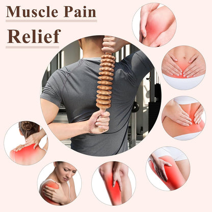 Xokocli Cellulite Massage Tool Wood Therapy Massage Tools Body Roller Cellulite Roller Fascia Blaster Lymphatic Drainage Massager for Legs Thighs Muscle Relief Recovery(White 12-Wheel)