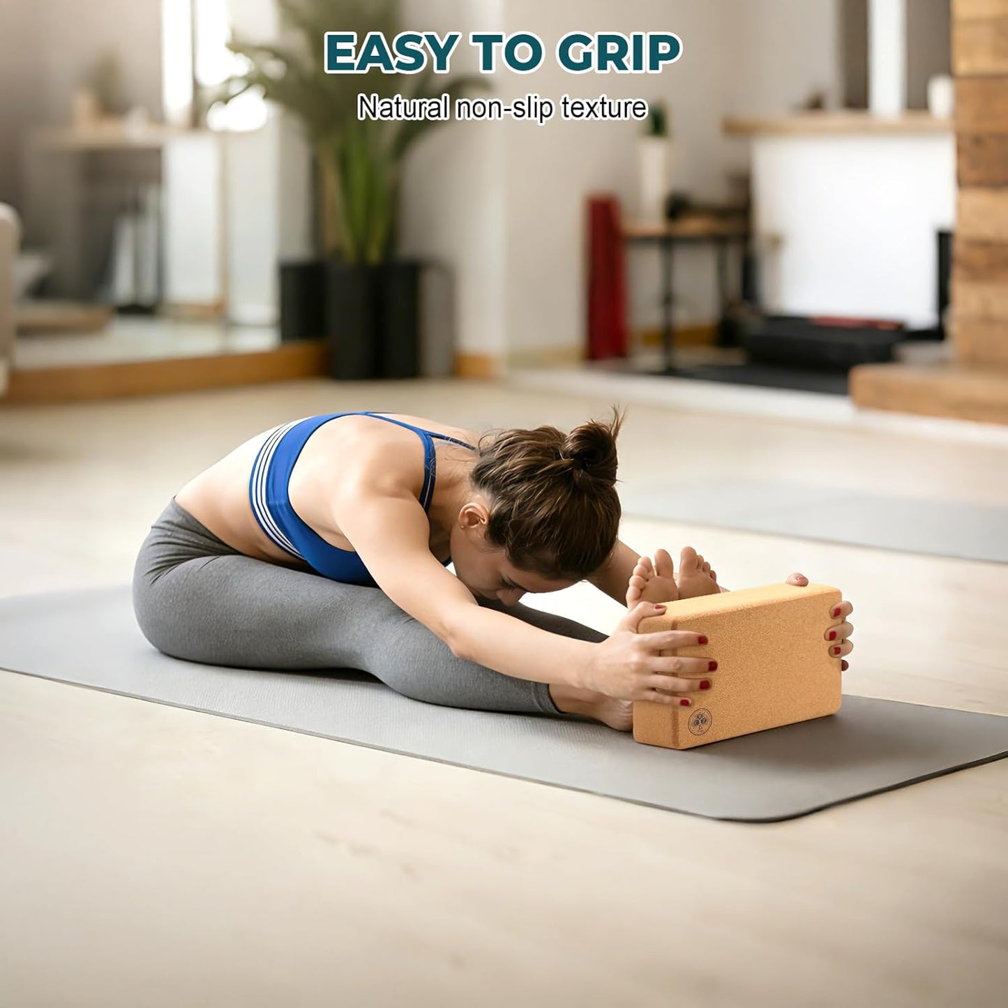 Cork CRZ Yoga Blocks, 2 Pack Natural Cork Blocks, High Density with Non Slip Surface, Eco-Friendly Yoga Accessories and Ideal for Yoga, Pilates,Stretching