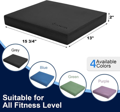 StrongTek Professional Foam Exercise Balance Pad - 15.8" x 13" x 2", High-Density TPE Foam Knee Pad, Non-Slip & Water-Resistant, for Balance Training, Physical Therapy, Yoga, and More