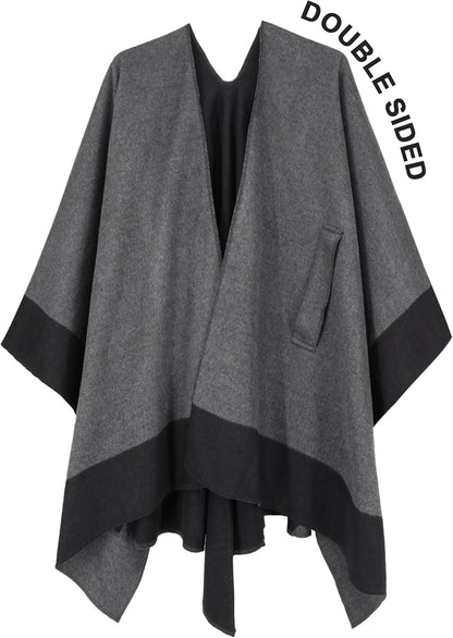 Moss Rose Women's Shawl Wrap Poncho Ruana Cape Open Front Cardigan Shawls for Spring Fall Winter
