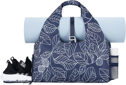 sportsnew Yoga Gym Bags for Women with Shoes Compartment & Wet Dry Storage Pockets & Adjustable Yoga Mat Holder, Patent Pending