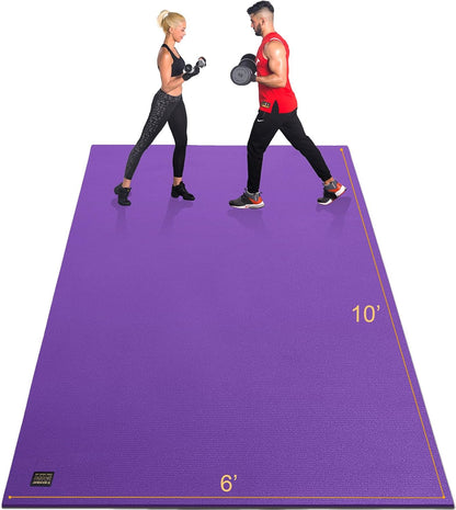 GXMMAT Extra Large Exercise Mat 16'x6'/12'x6'/10'x6'/8'x6'(7mm), Extra Wide Workout Mats for Home Gym Flooring, Non-Slip Thick Durable Cardio Mat for MMA,Plyo,Jump Rope,Weights,Fitness,Shoe-Friendly