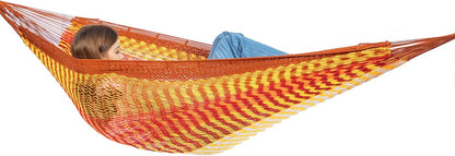 PNAEUT Handwoven Mayan Hammocks, Double Rope Hammock for Outdoor Outside & Indoor, Thick Soft 600 lbs Capacity Heavy-Duty, Includes Tree Straps, Carabiners & Carrying Bag (Nature, X-Large)