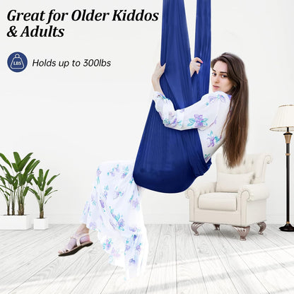 Aokitec Therapy Swing for Kids with Special Needs (Hardware Included) Snuggle Swing Cuddle Hammock Indoor Adjustable Aerial Yoga for Children with Autism, ADHD, Asperger, Sensory Integration
