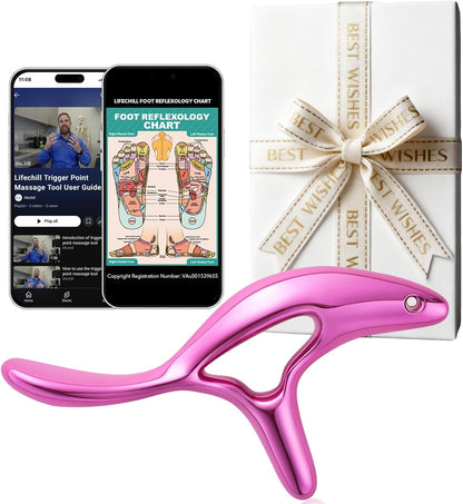 lifechill Trigger Point Massage Tool for Deep Tissue Massage & Gua Sha, HSA Muscle Scraper Tool for Full Body Pain Relief, FSA Eligible Items Thumb Saver Acupressure Tool, Fathers Day Dad Gifts