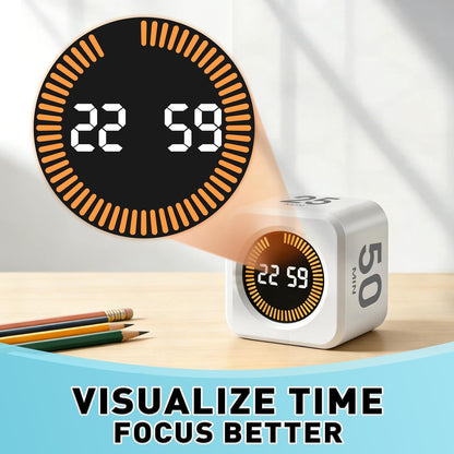 Pomodoro Timer Cube for Productivity — 5/25/10/50 Minutes Preset, Digital Gravity Sensor Desk Visual Timer for ADHD, Silent Mode, Ideal for Office, Study, Kitchen & Kids